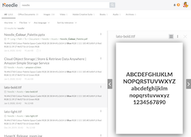 Search results with font preview