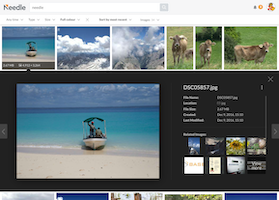 Image search results with preview